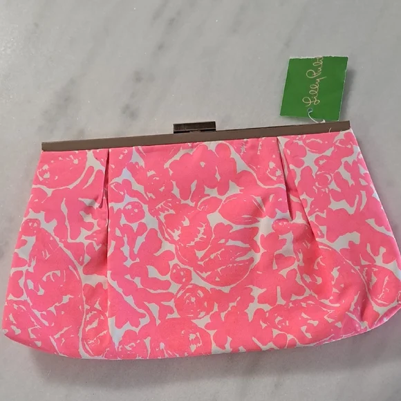 Lily Pulitzer Pink Floral Clutch Bag - Picture 4 of 5